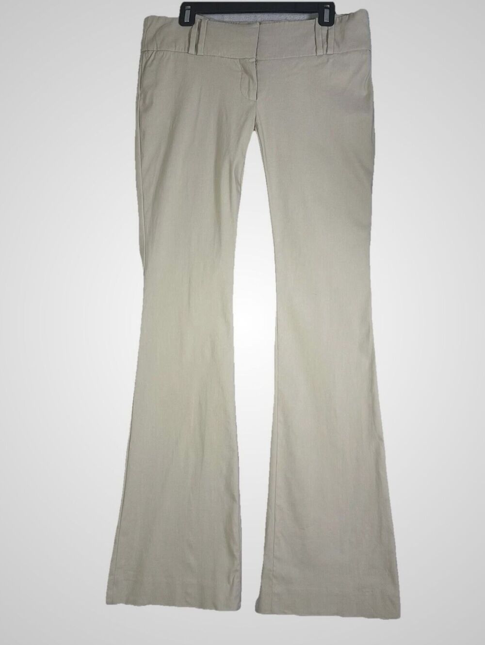 Bebe Khaki Y2k Flare Low Rise Trouser Pants Office Siren Tall Inseam Sz 10